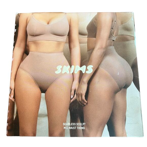 SKIMS Seamless Sculpt High Waist Thong Mica Tan Cream Compression Shaping 2X NEW - Picture 4 of 7